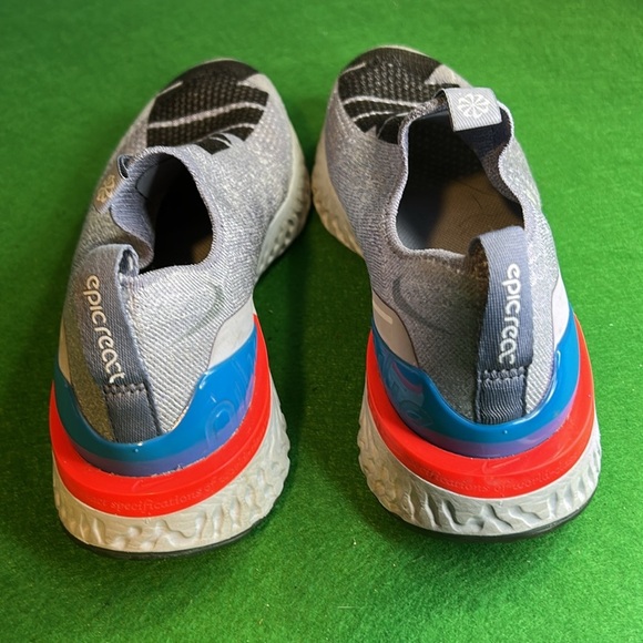 NIKE EPIC PHANTOM REAT FLY KNIT JDI INDIGO FOG RUNNING SHOE BLACK\PURPLE 6YOUTH - Picture 2 of 14